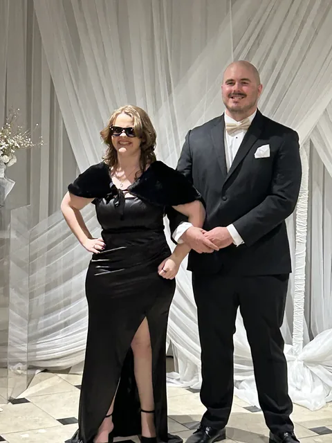 Roger&rsquo;s family dressed up for a wedding